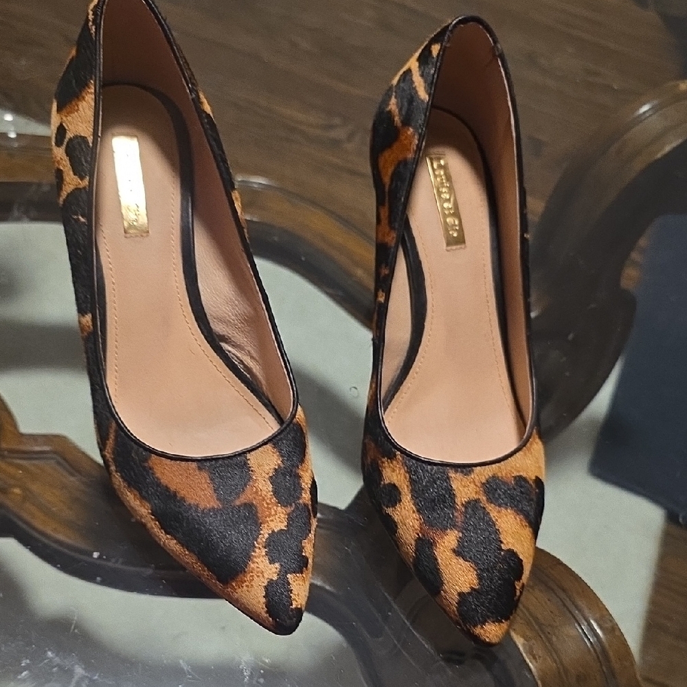 Louise et Cie Leopard Real Cow Hair Fur Heels - Picture 9 of 11